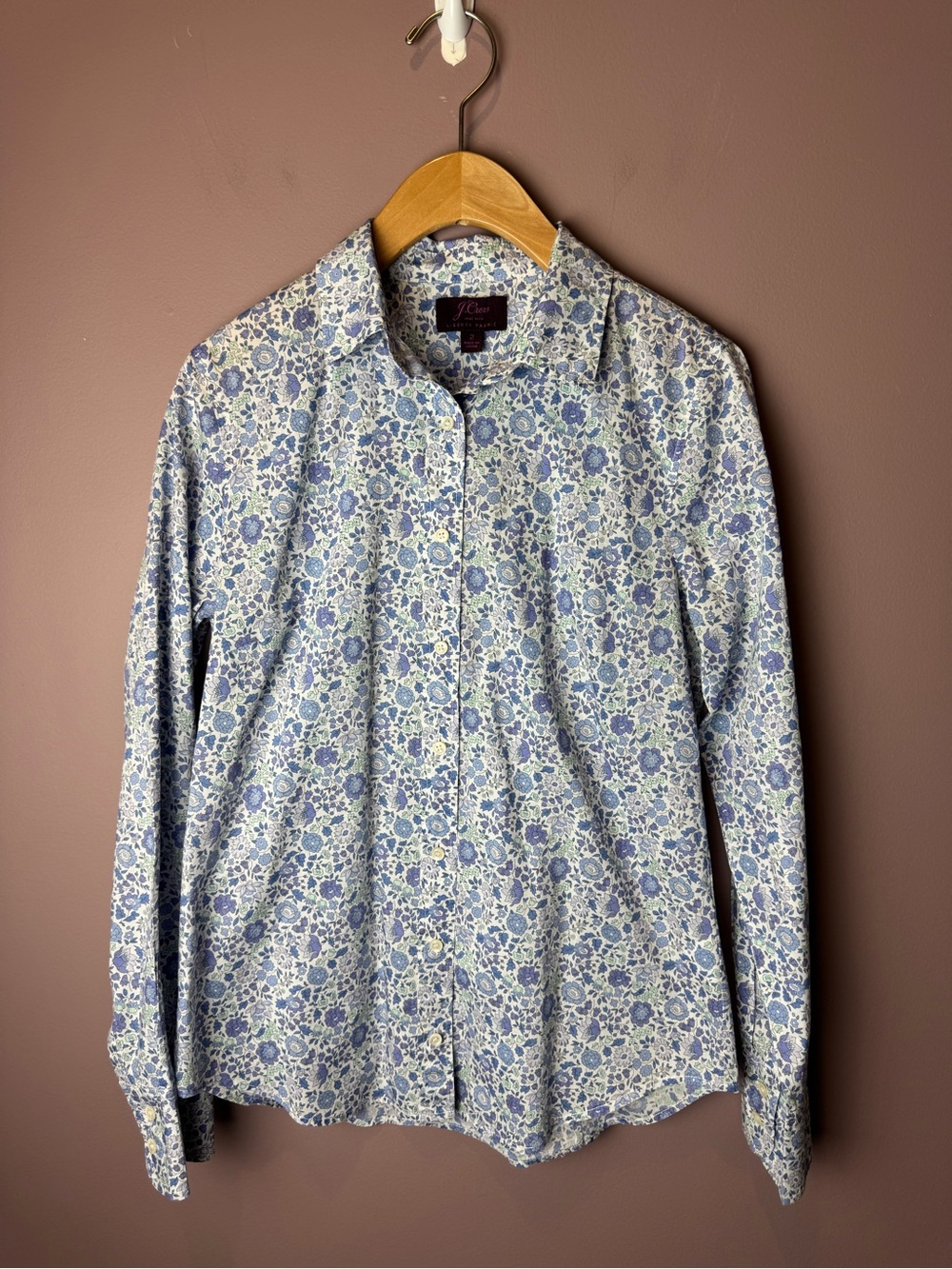 J Crew Slim perfect shirt in Liberty of London D'Anjo floral J0033 - Sz 2 - Picture 2 of 9